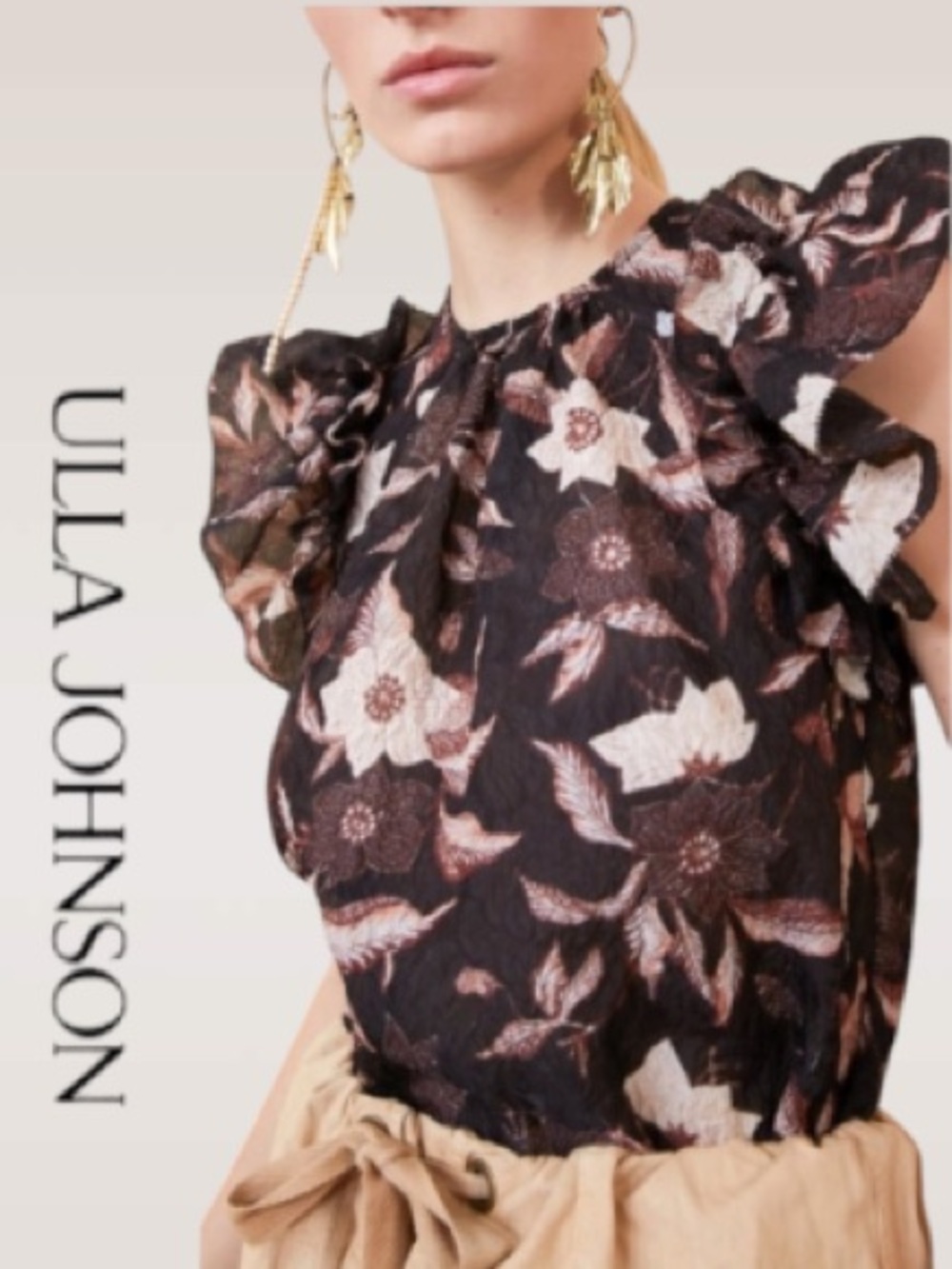 Ulla Jonhson Dani Silk Blend top in Obsidian